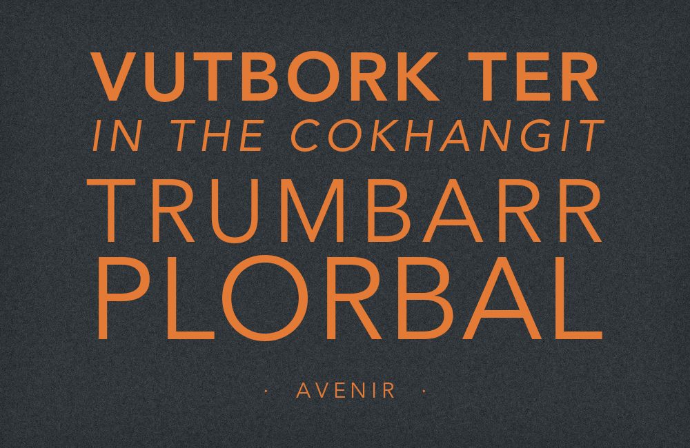 Avenir type specimen