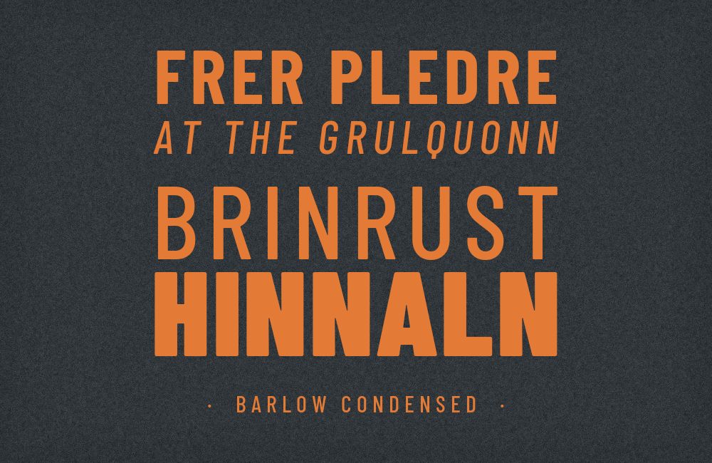 Barlow Condensed type specimen