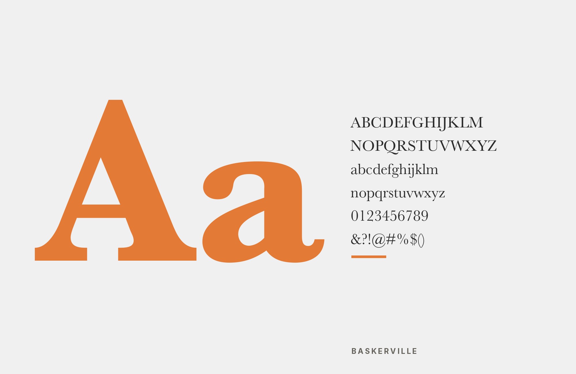 Baskerville type specimen
