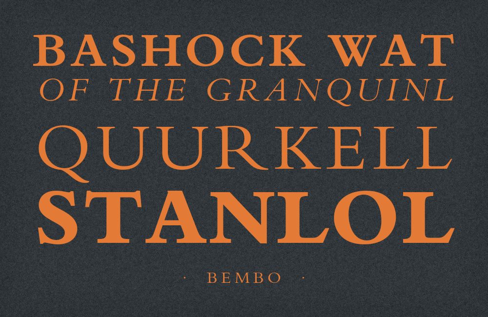 Bembo type specimen