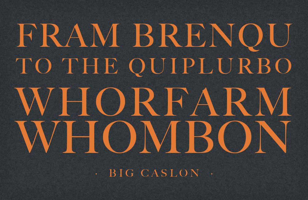 Big Caslon type specimen