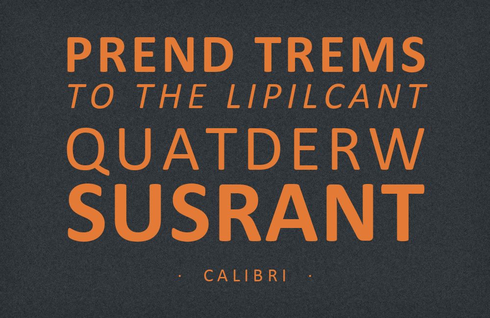 Calibri type specimen