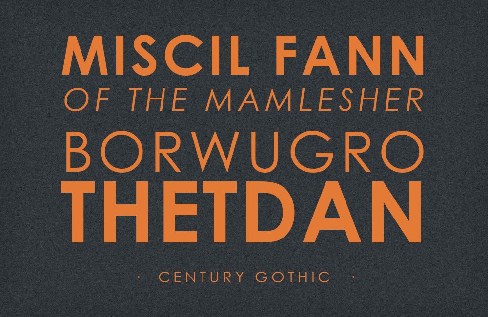 Century Gothic type specimen