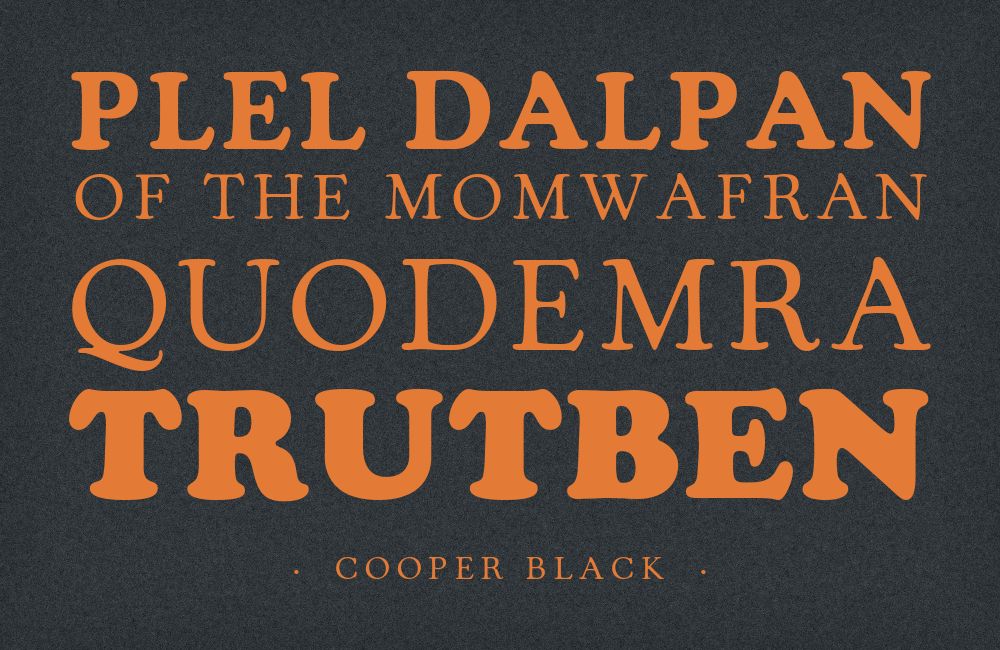 Cooper Black type specimen