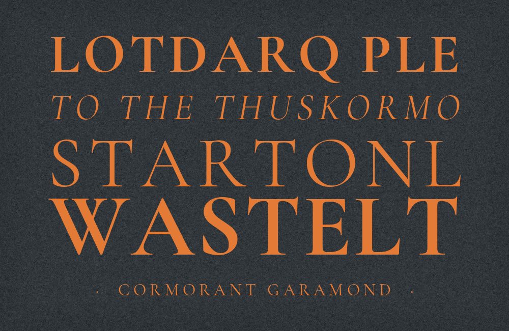 Cormorant Garamond type specimen