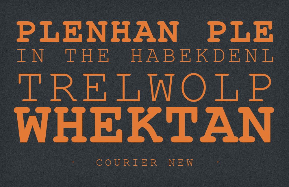 Courier New type specimen