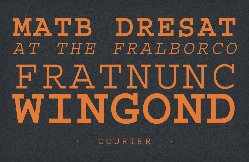 Courier type specimen