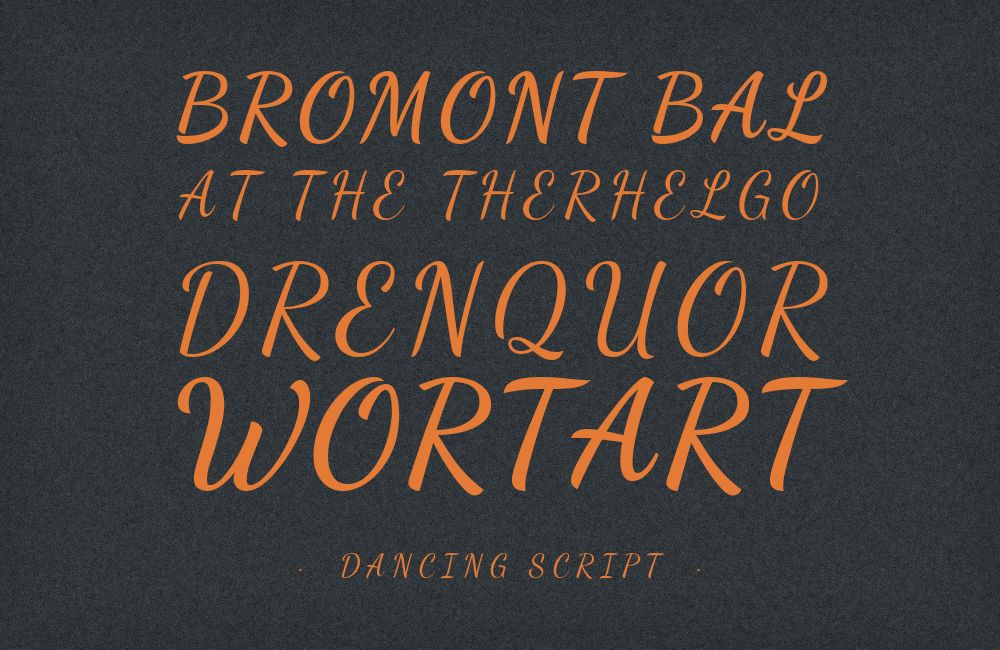 Dancing Script type specimen