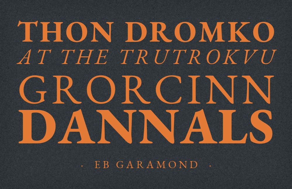 EB Garamond type specimen