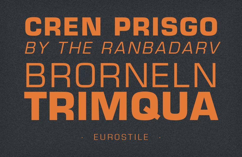Eurostile type specimen