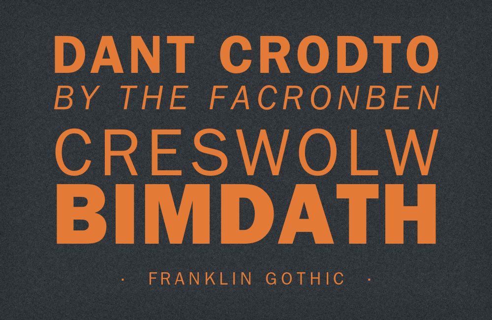 Franklin Gothic type specimen