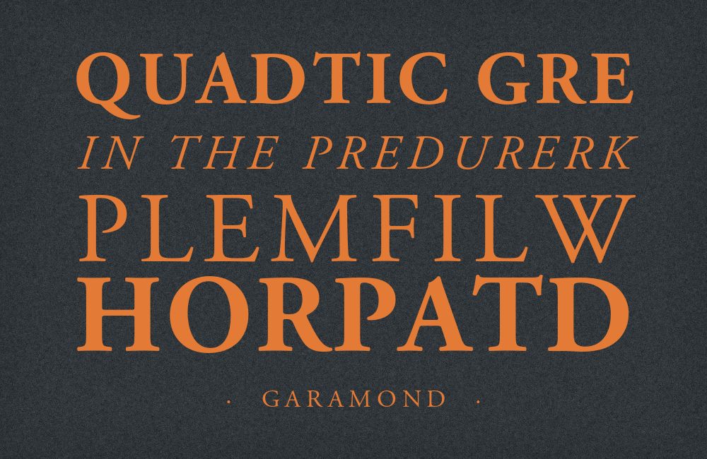 Garamond type specimen