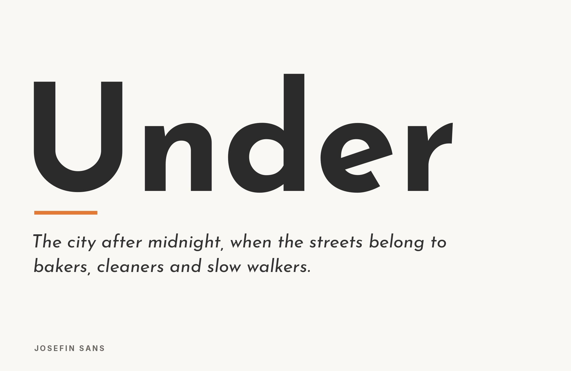 Josefin Sans type specimen