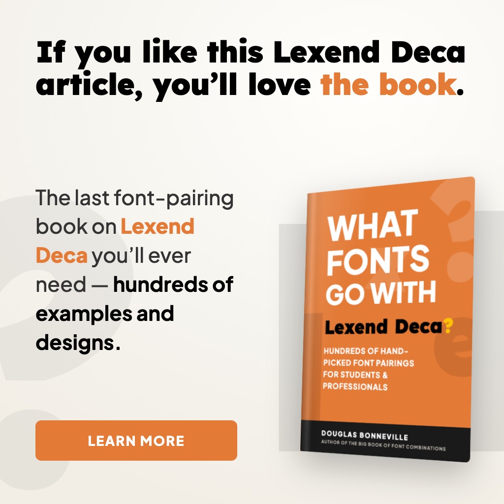 What Fonts Go With Lexend Deca? - the book from BonFX, coming soon