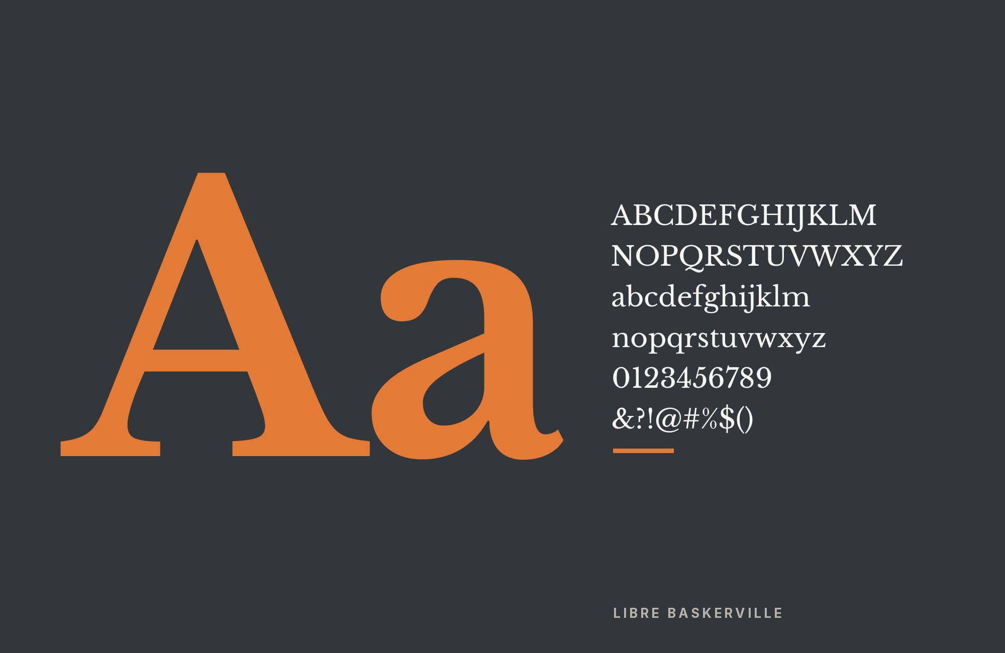 Libre Baskerville type specimen