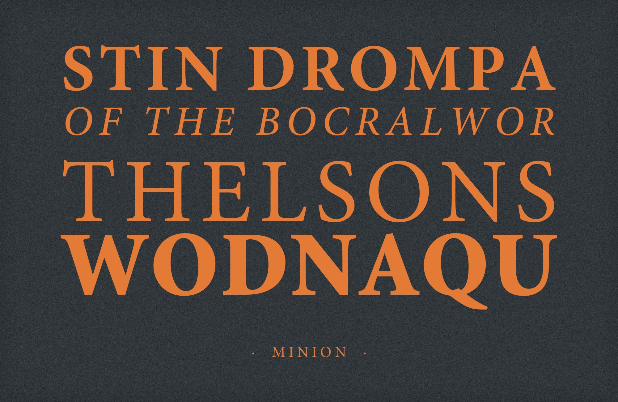 Minion type specimen
