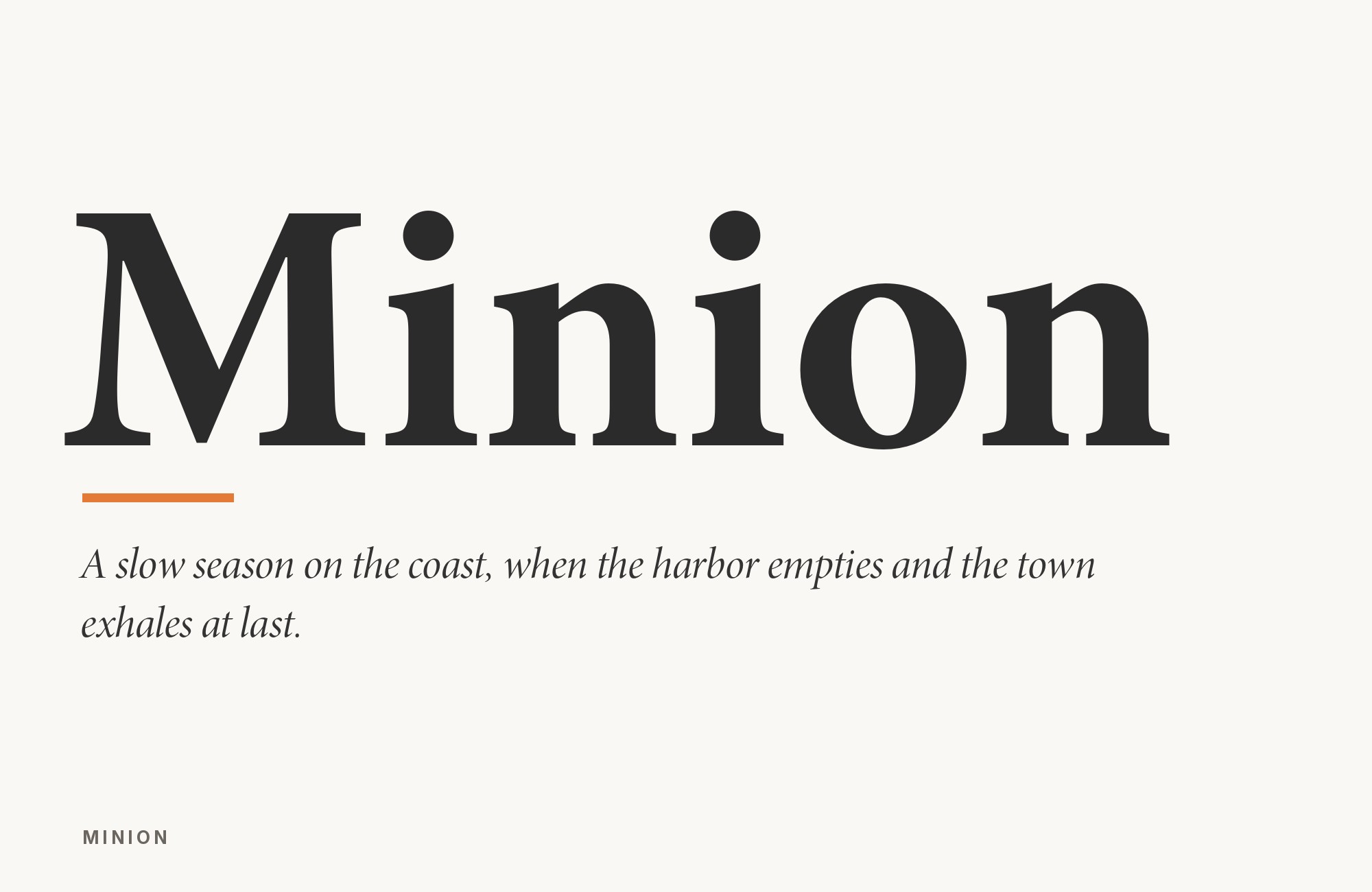 Minion type specimen