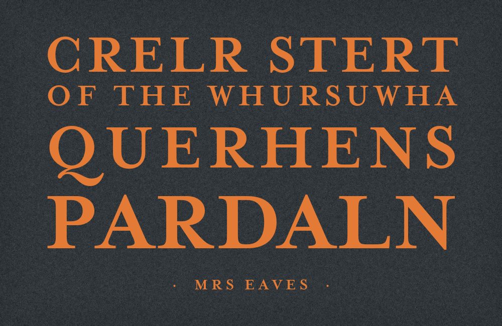 Mrs Eaves type specimen