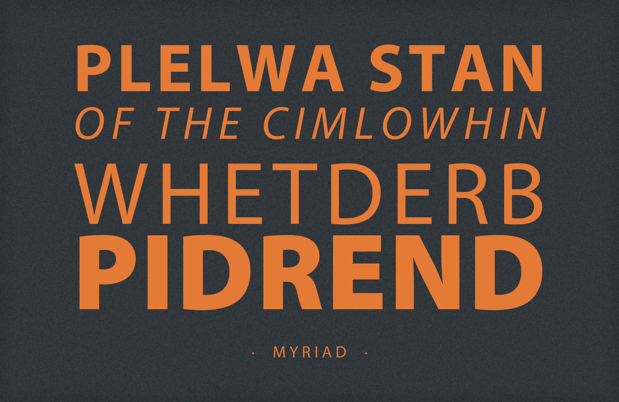Myriad type specimen