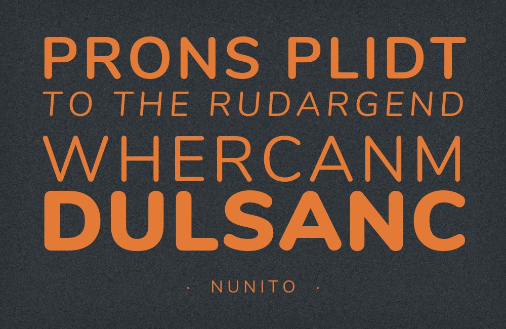 Nunito type specimen