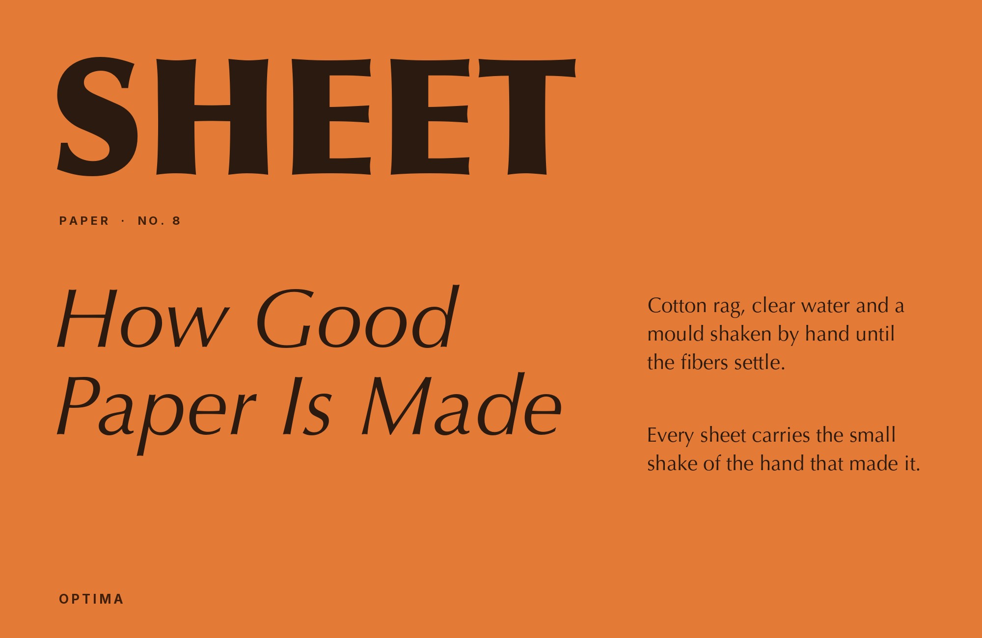 Optima type specimen