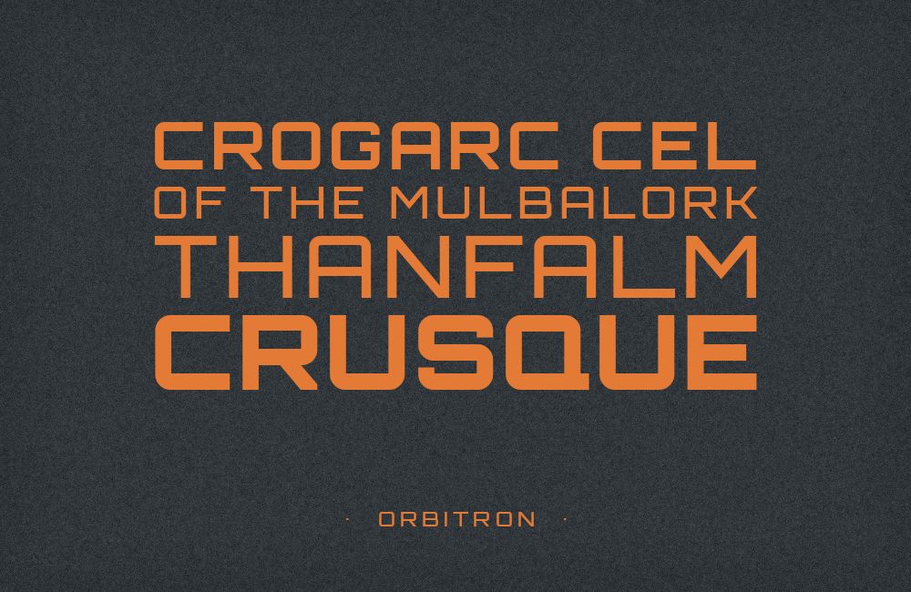 Orbitron type specimen
