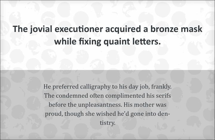 Calibri and Cambria font combination: rendered specimen with headline and body text