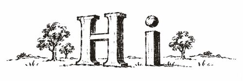 Pen-and-ink enlargement of a half-inch-tall book vignette showing the letterforms H and i, from a late-18th-century pocket book