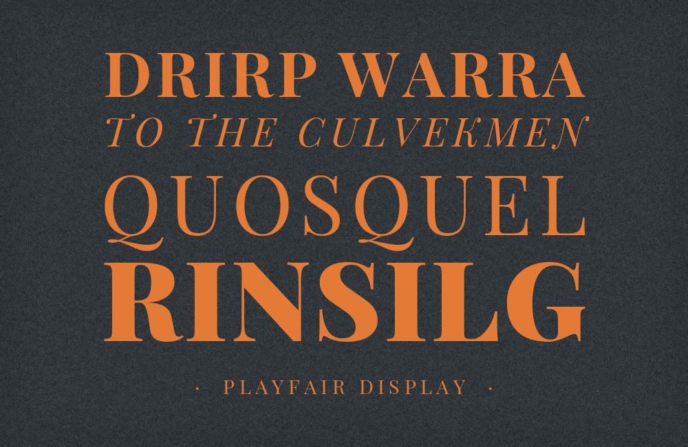 Playfair Display type specimen