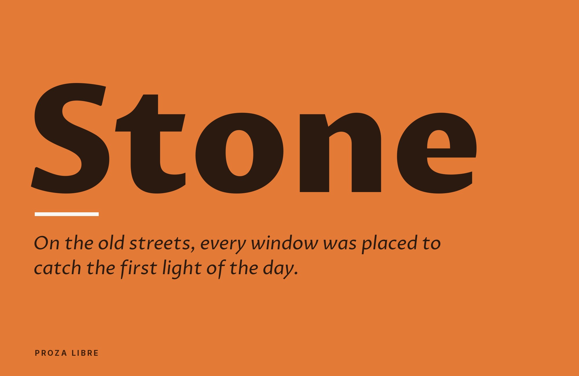 Proza Libre type specimen