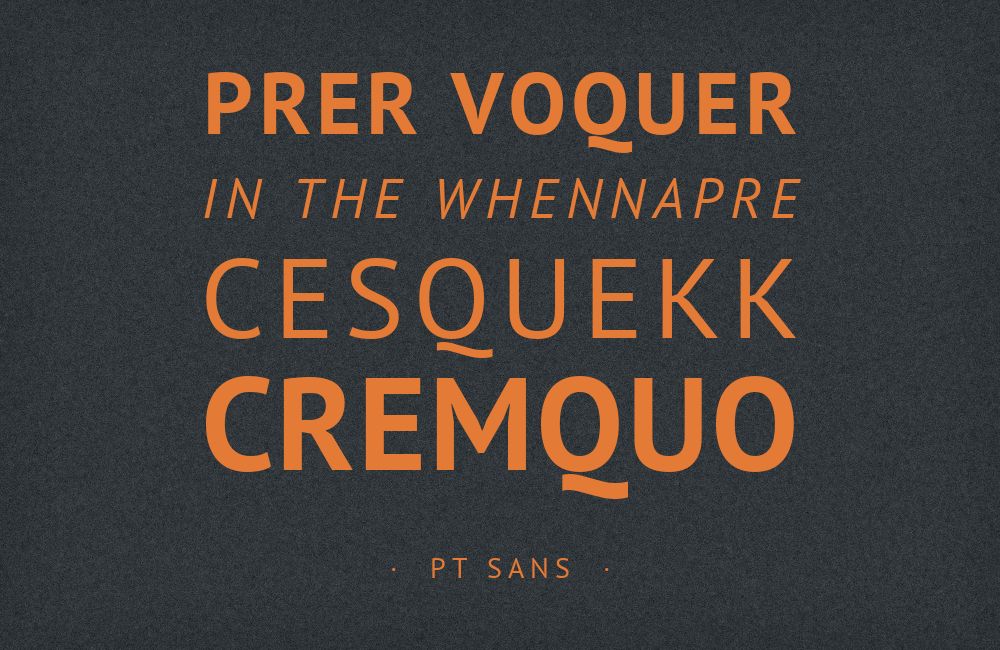 PT Sans type specimen