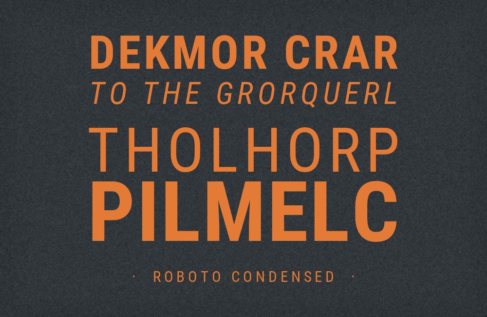 Roboto Condensed type specimen
