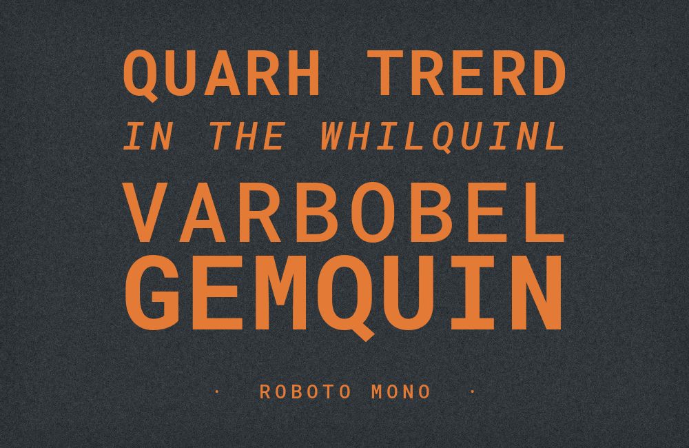 Roboto Mono type specimen