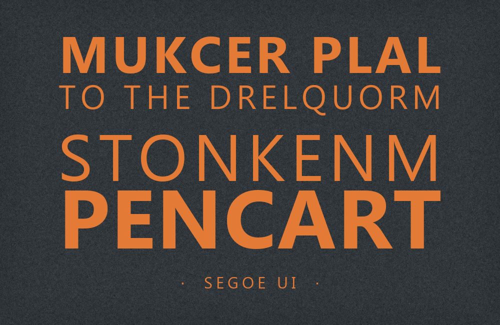 Segoe UI type specimen