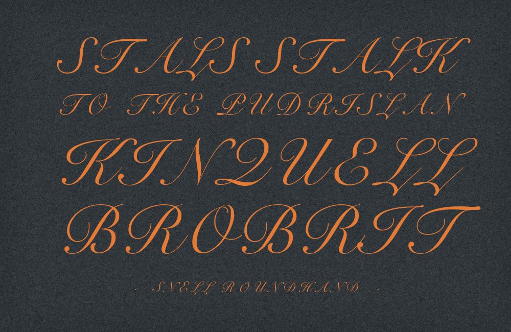 Snell Roundhand type specimen