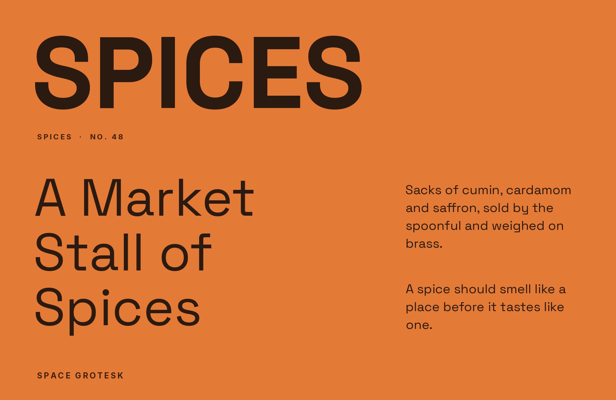 Space Grotesk type specimen
