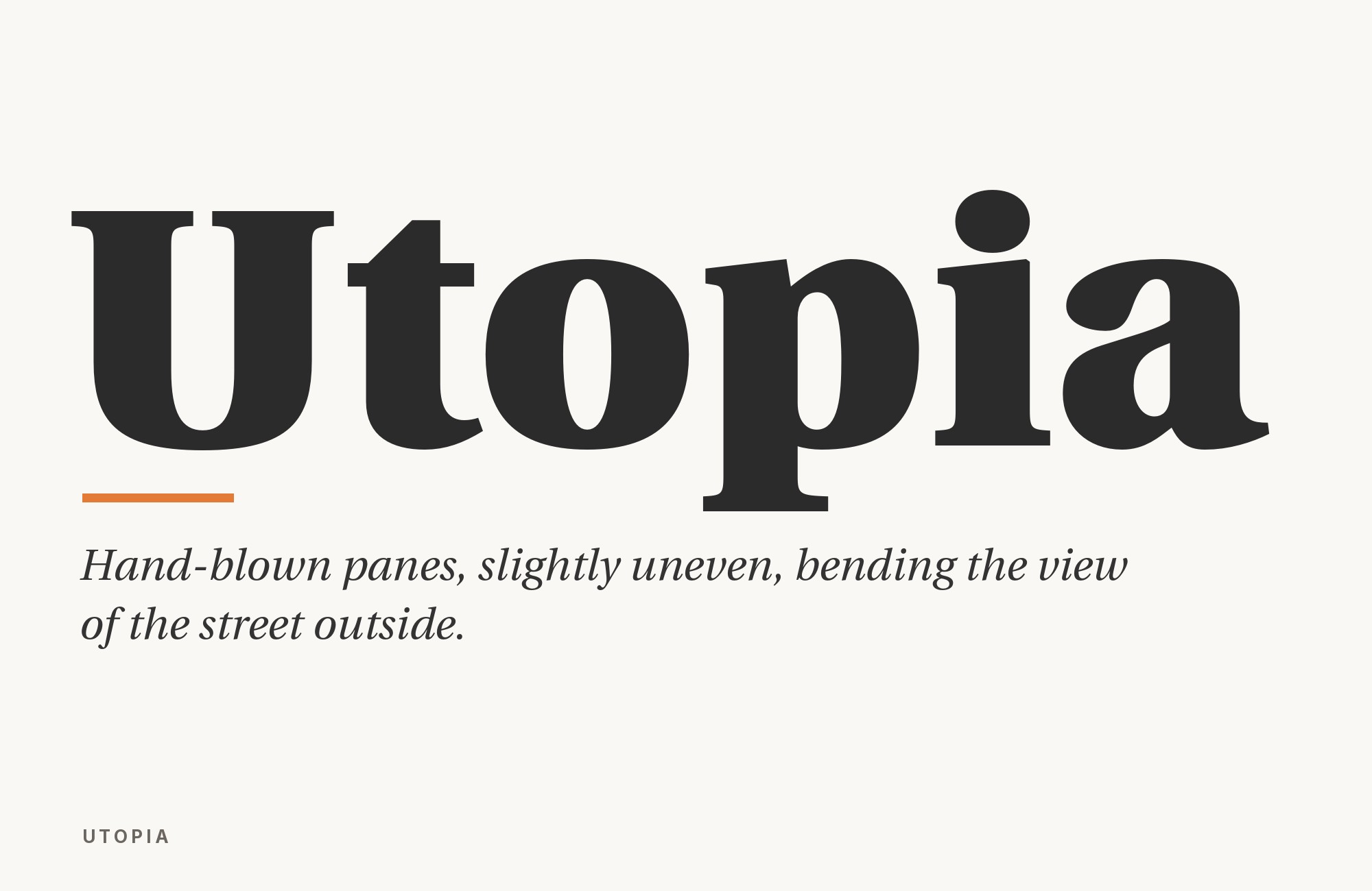 Utopia type specimen