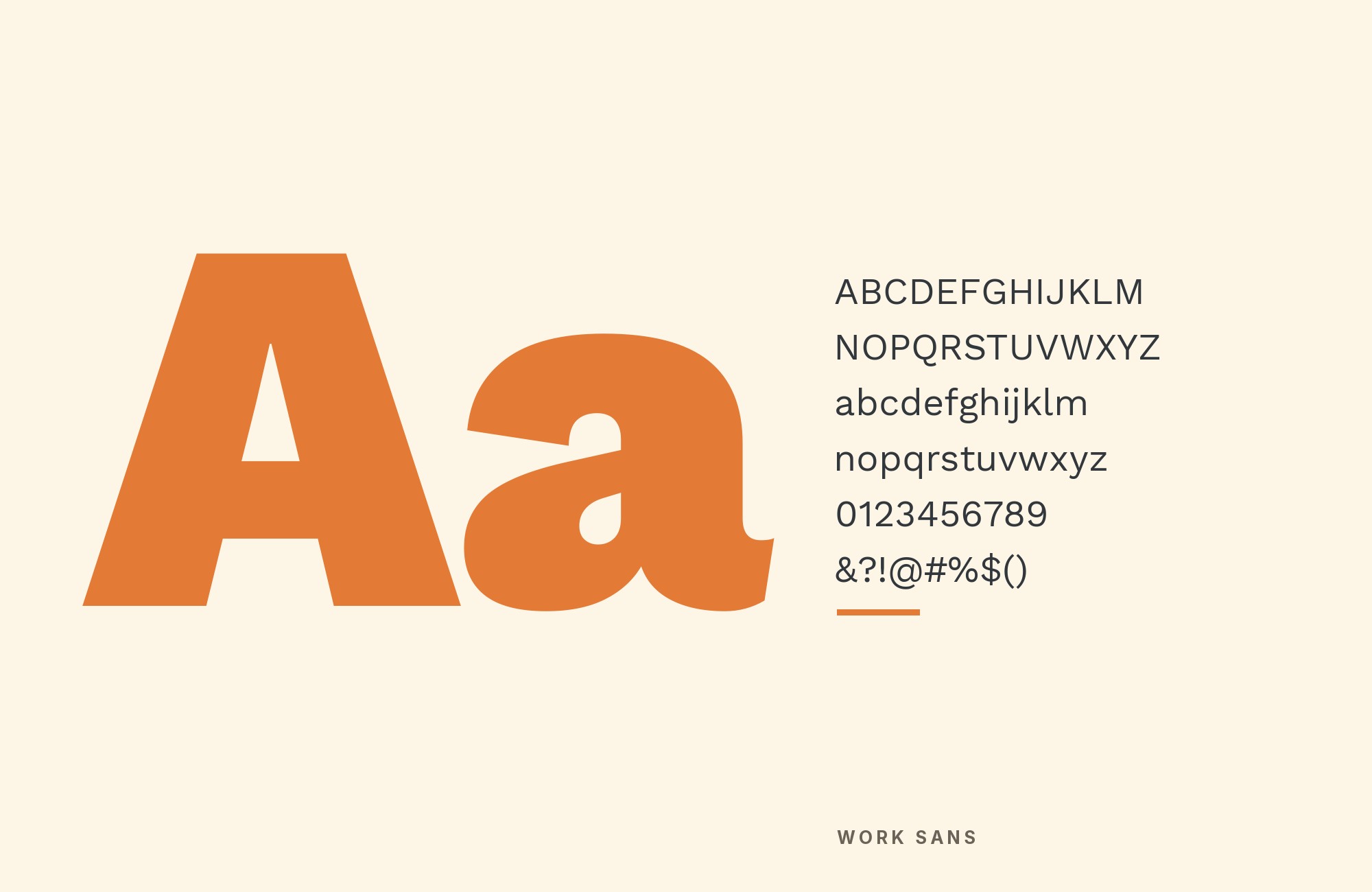 Work Sans type specimen