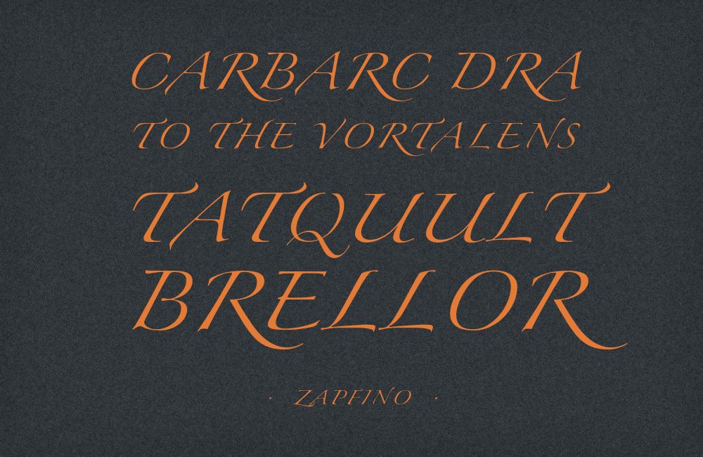 Zapfino type specimen